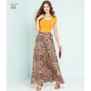 6456 Misses' Easy Wrap Skirts in Four Lengths