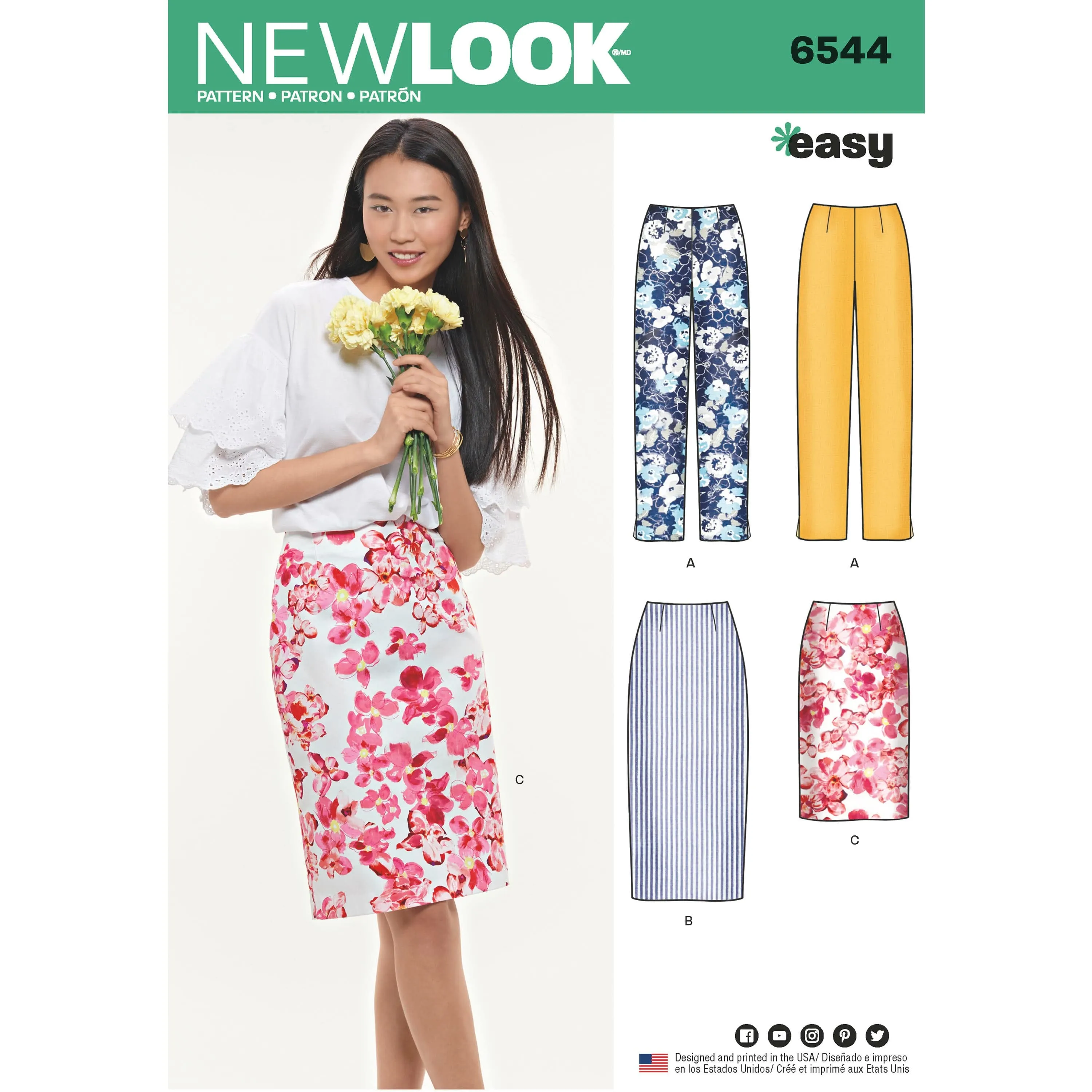 6544 New Look Pattern 6544 Miss Skirt in Two Lengths