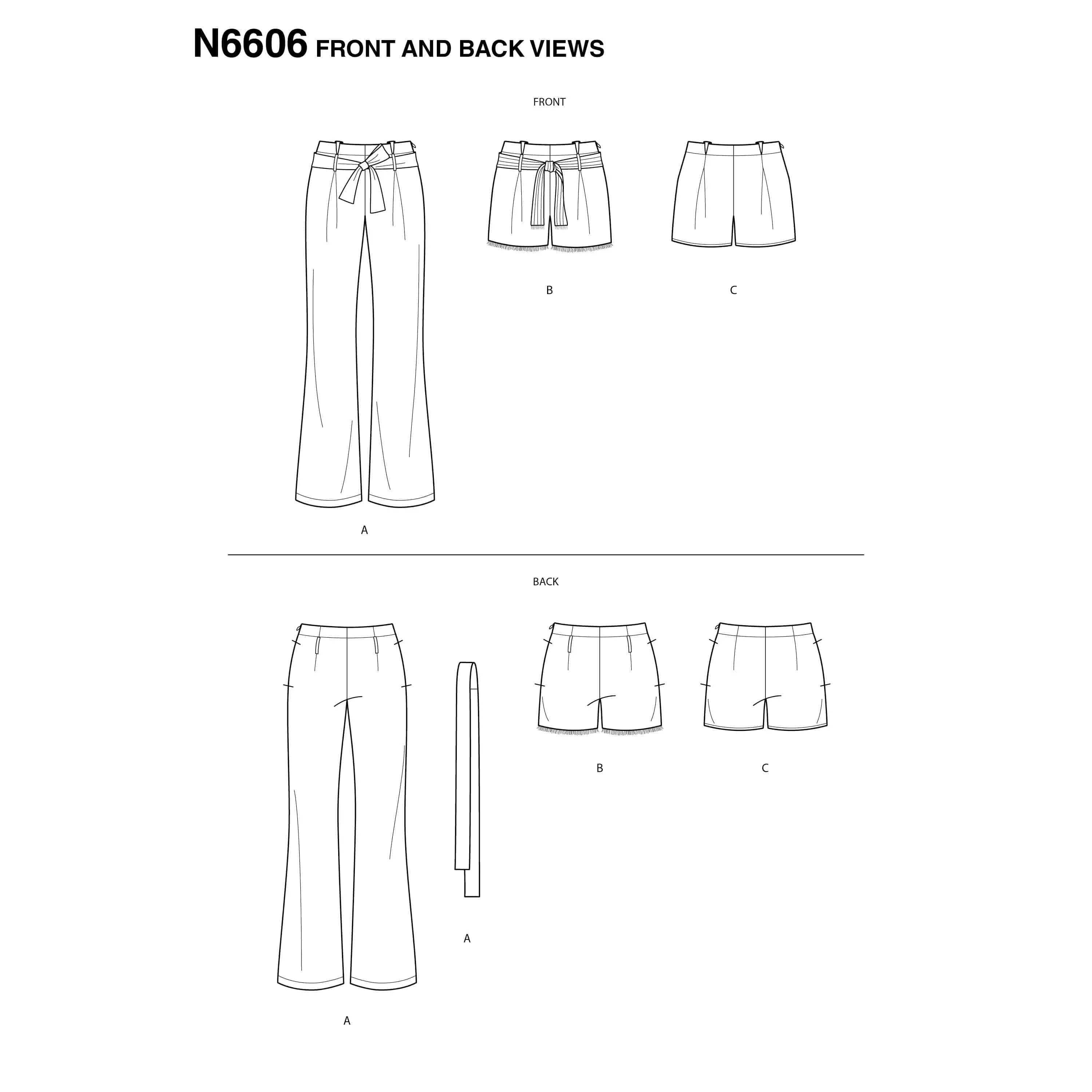 6606 New Look Sewing Pattern N6606 Misses' Pant and Shorts