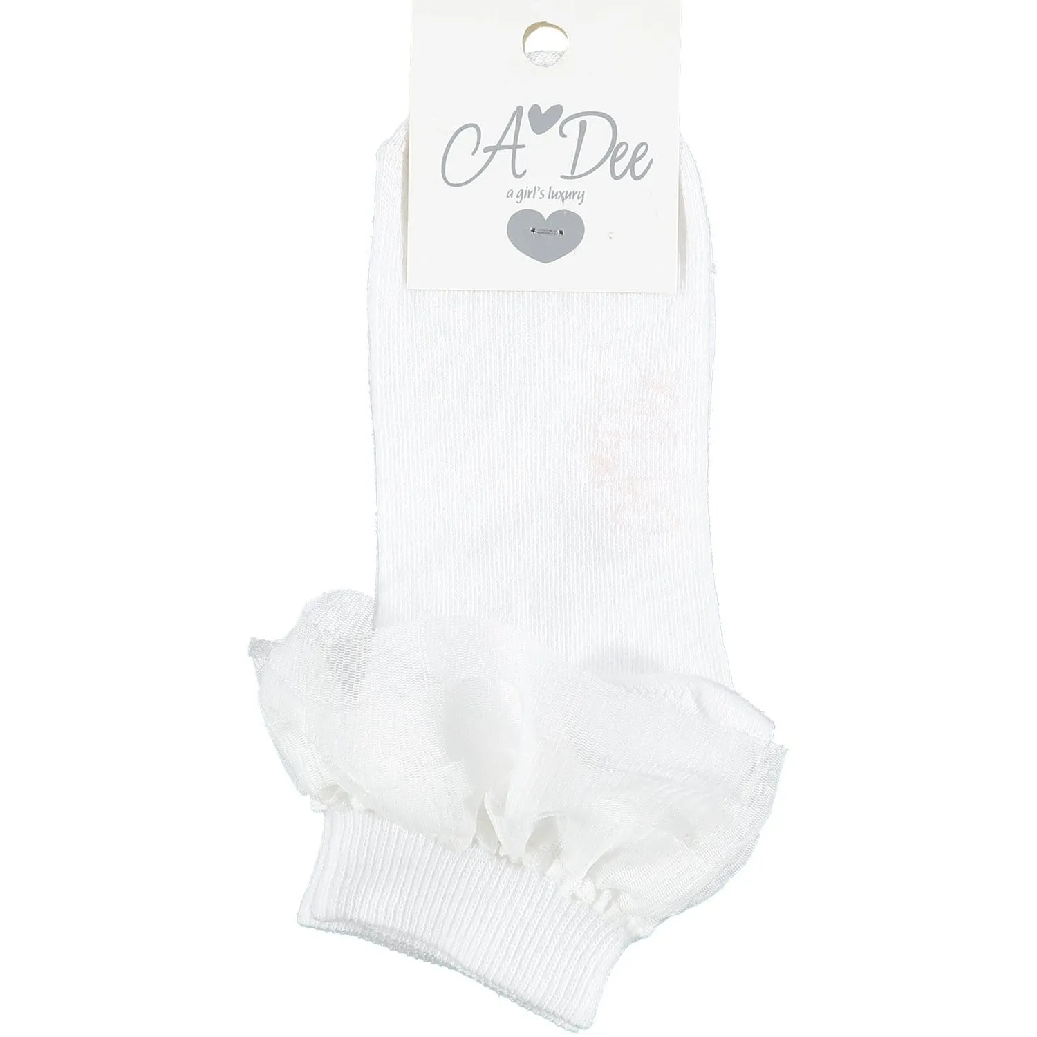 A DEE - Frill Ankle Sock - White