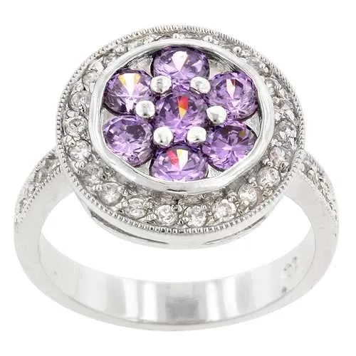 Amethyst Purple Lily Ring