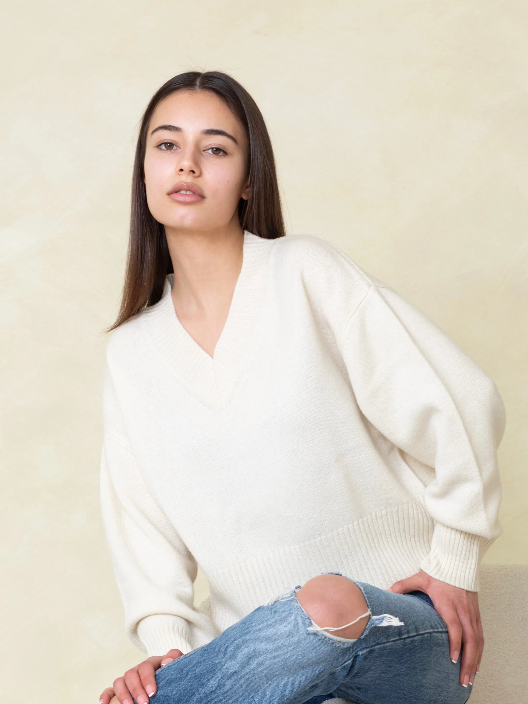 April Cashmere Sweater White