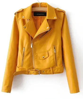 Autumn New Short Faux Soft Leather Jacket Women Fashion