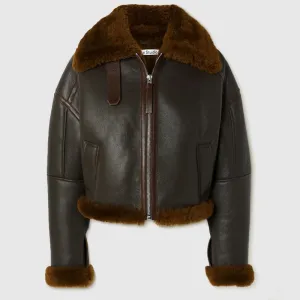 Best Style Acne Studios Winter Shearling-trimmed textured-leather jacket