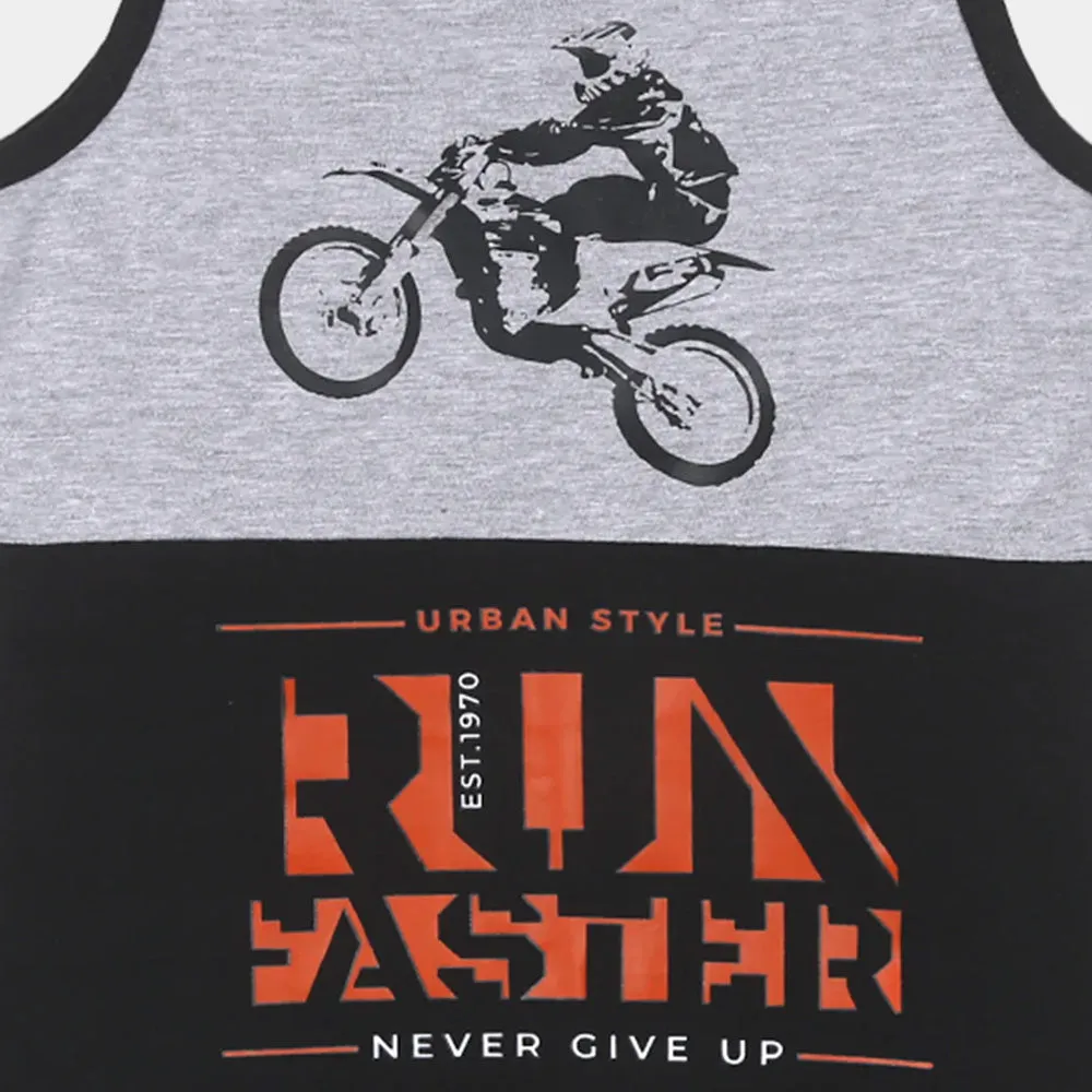 Boys Sando Run Faster-BLACK