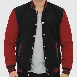 Buy Best Sales Baseball Style Maroon and Black Varsity Jacket For Mens