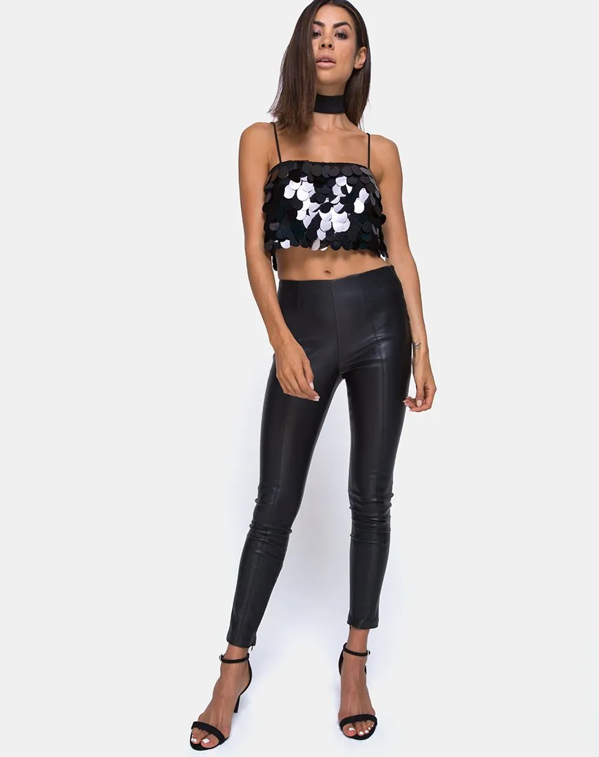 Candence Crop Top in Galaxy Tear Drop Sequin