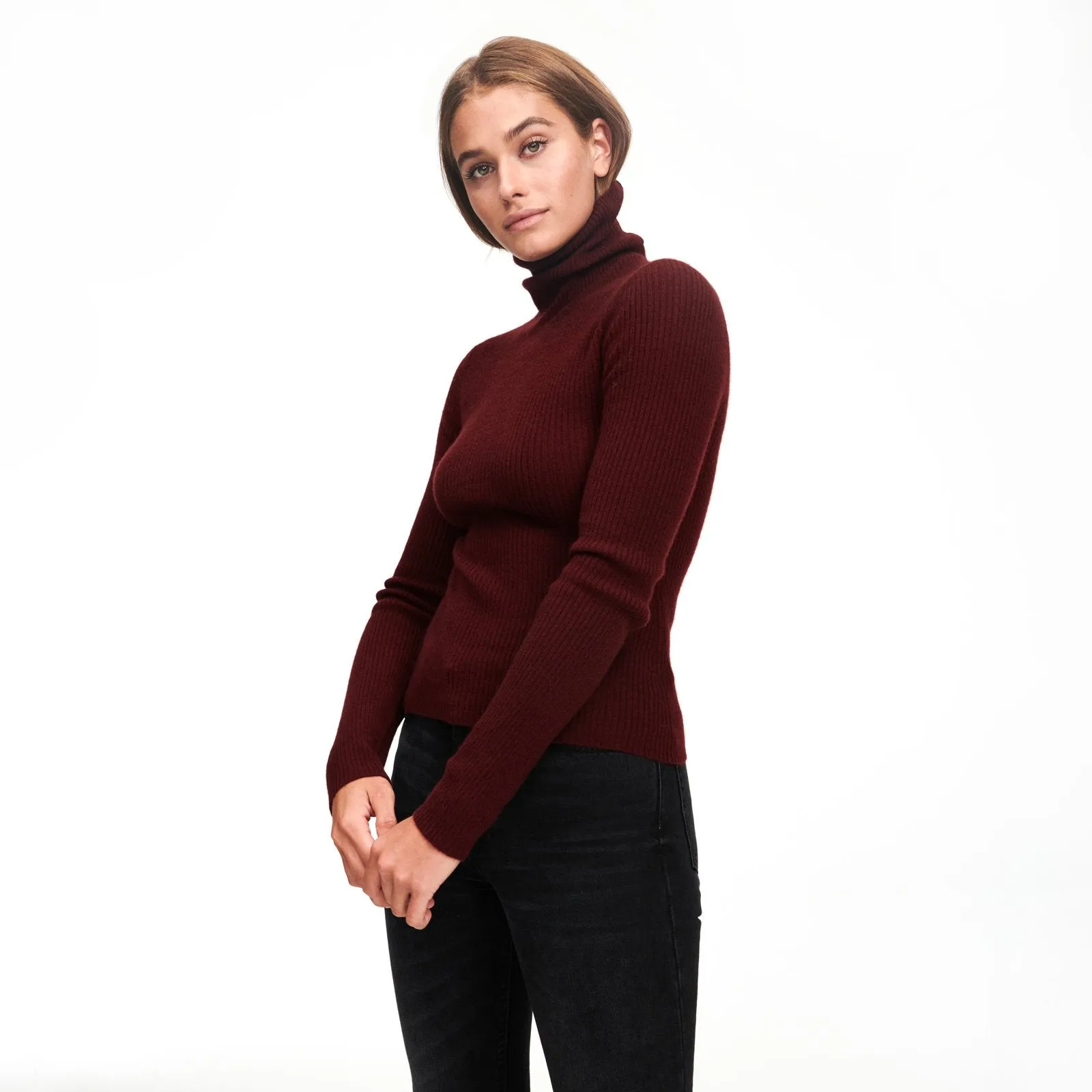 Cashmere Ribbed Turtleneck