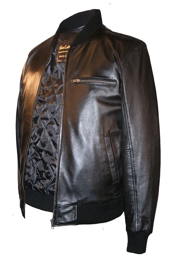 Classic Blouson Jacket in Black Lambskin - Style 275