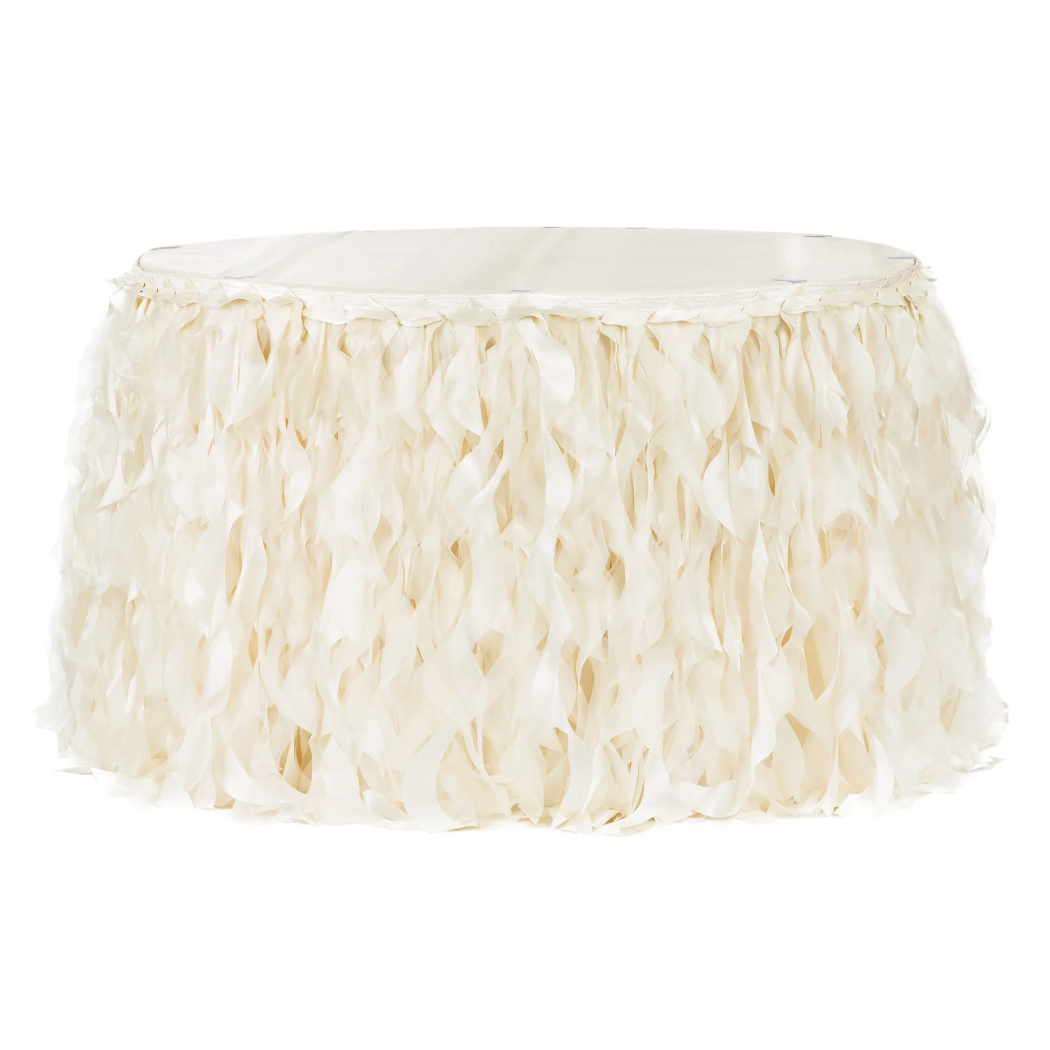 Curly Willow 17ft Table Skirt - Ivory