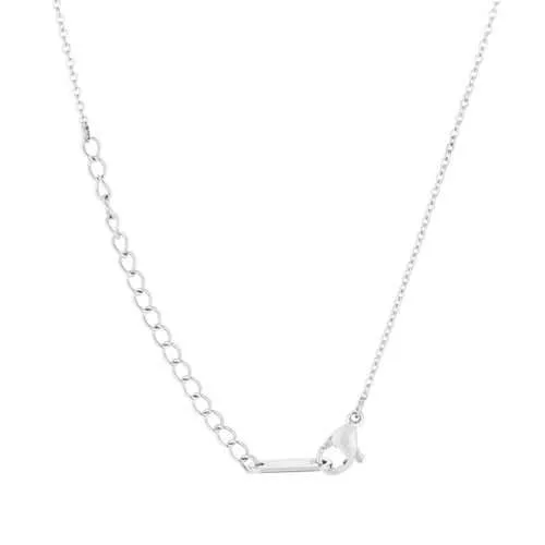 Elaina Rhodium Stainless Steel Y Initial Necklace