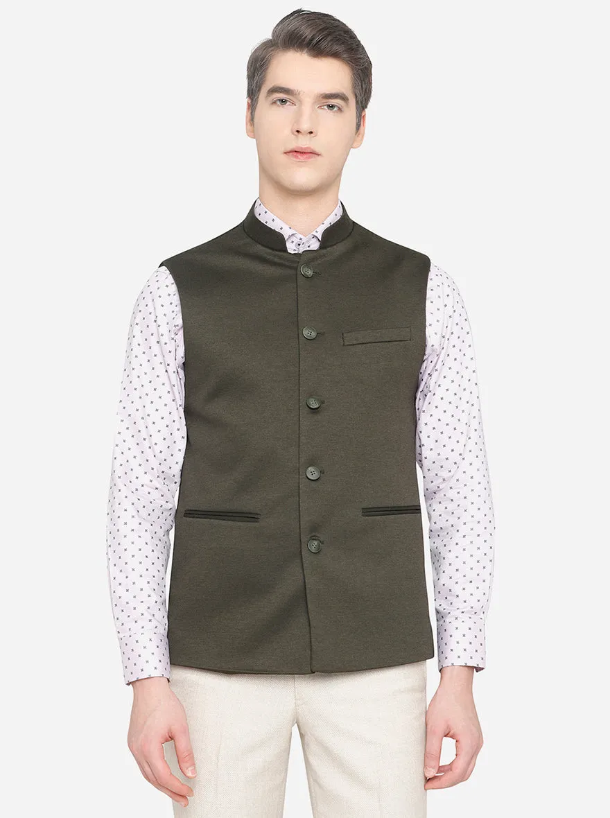 Green Bandhgala Jacket | JB Studio