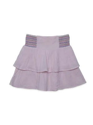 Hoop Hippo Cotton Gauze Pink WHite Girls Skirt