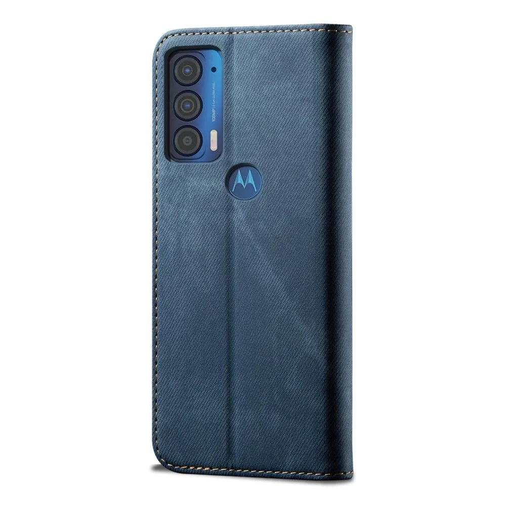 Jeans Motorola Edge (2021) Flip case - Blue