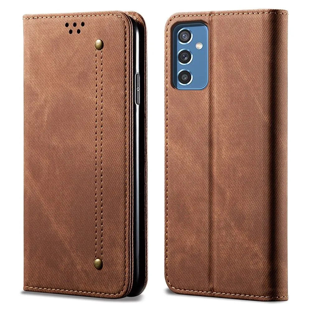 Jeans Samsung Galaxy M52 5G Flip case - Coffee