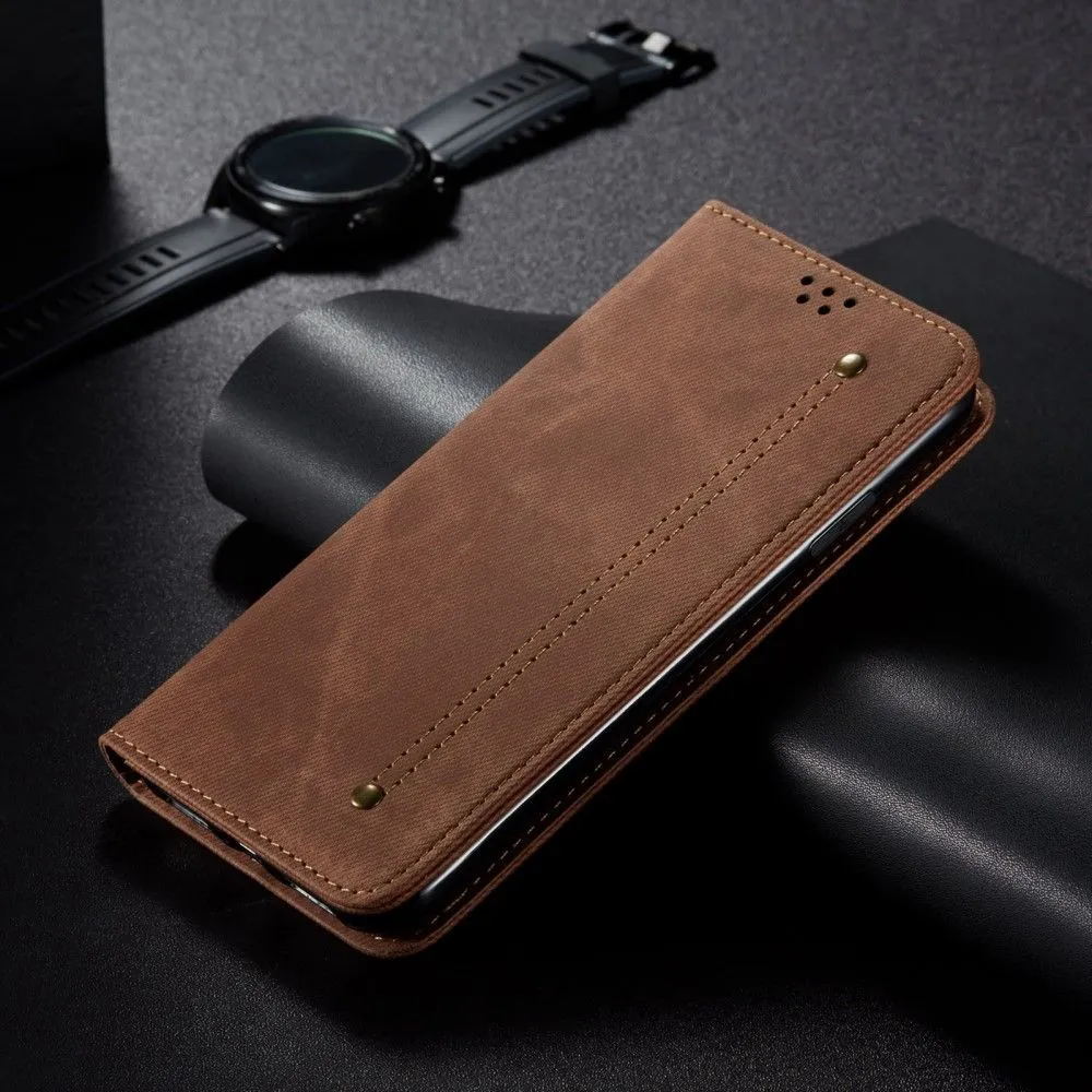 Jeans Xiaomi 12 Pro Flip case - Coffee