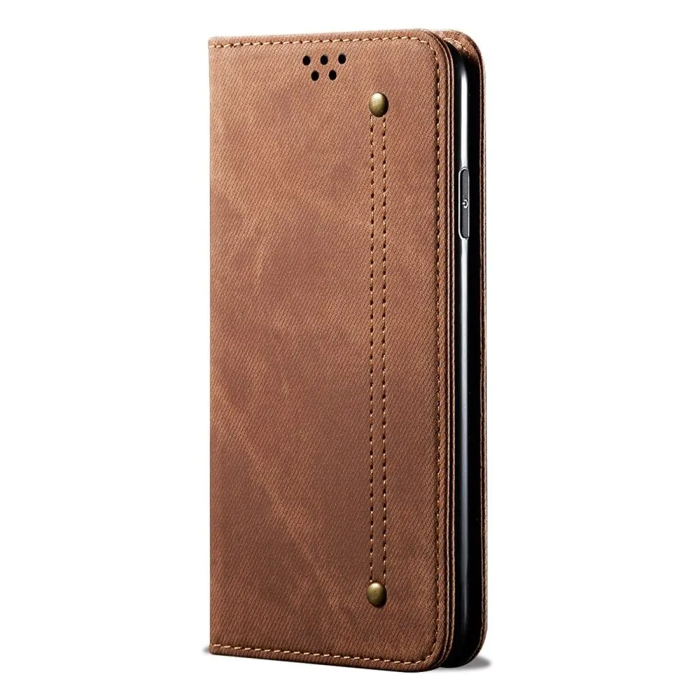 Jeans Xiaomi 12 Pro Flip case - Coffee