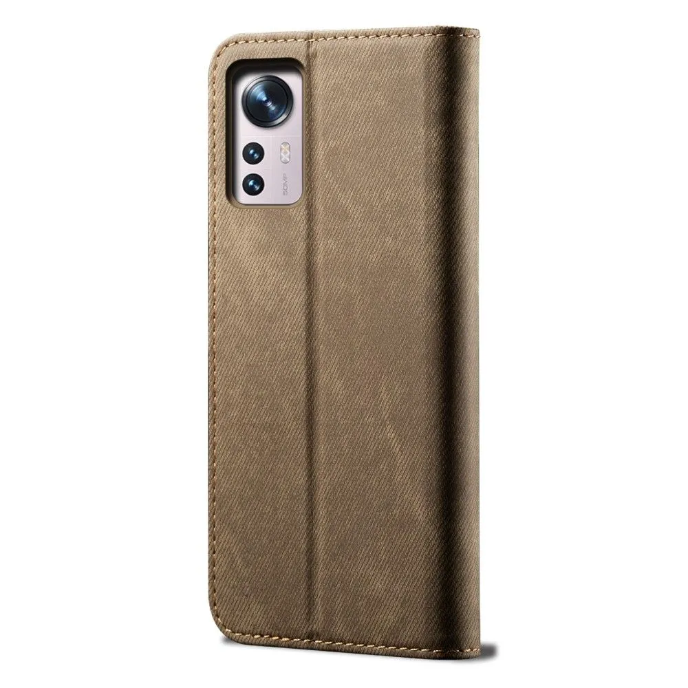 Jeans Xiaomi 12 Pro Flip case - Khaki