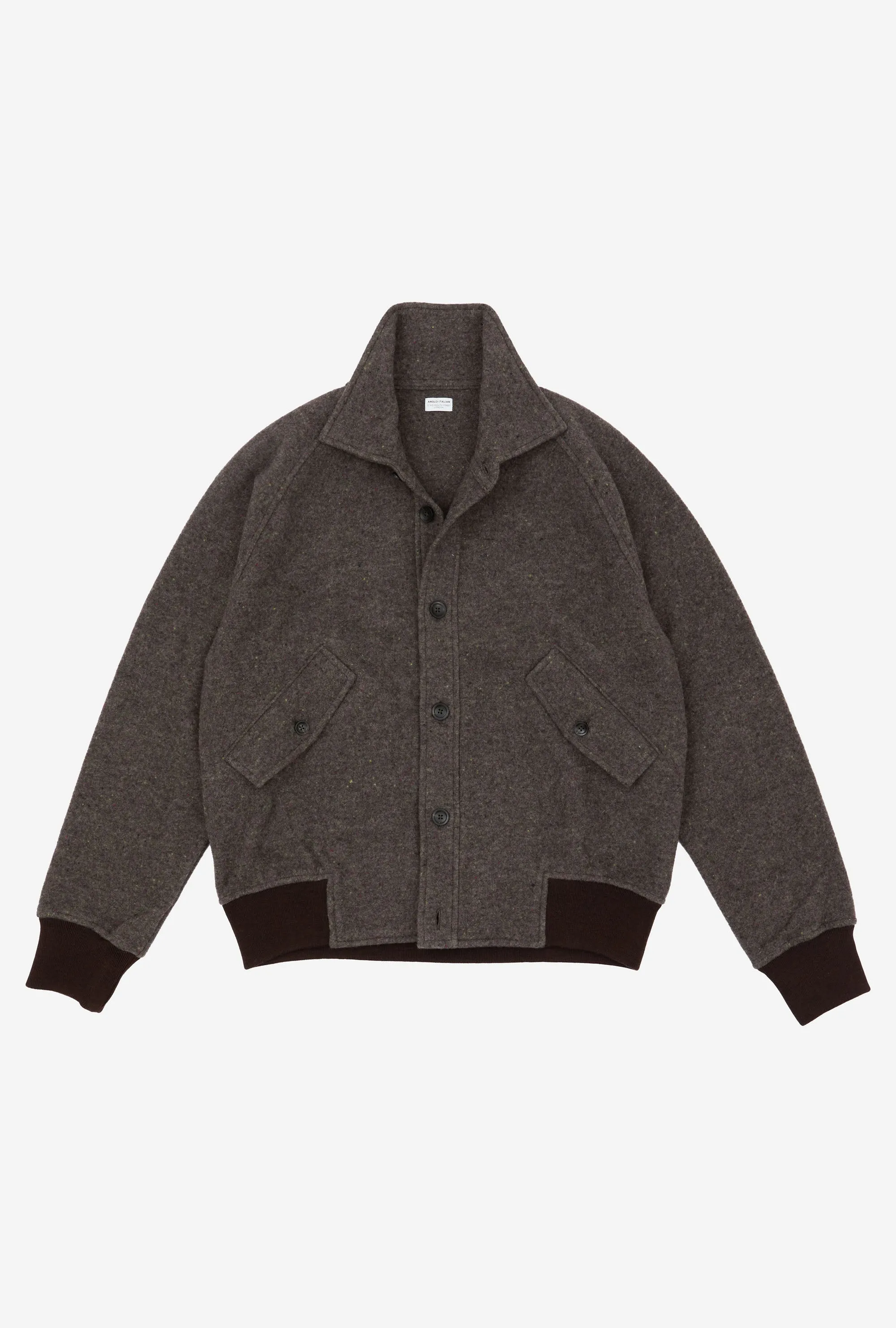 Knitted Bomber Wool Donegal Brown