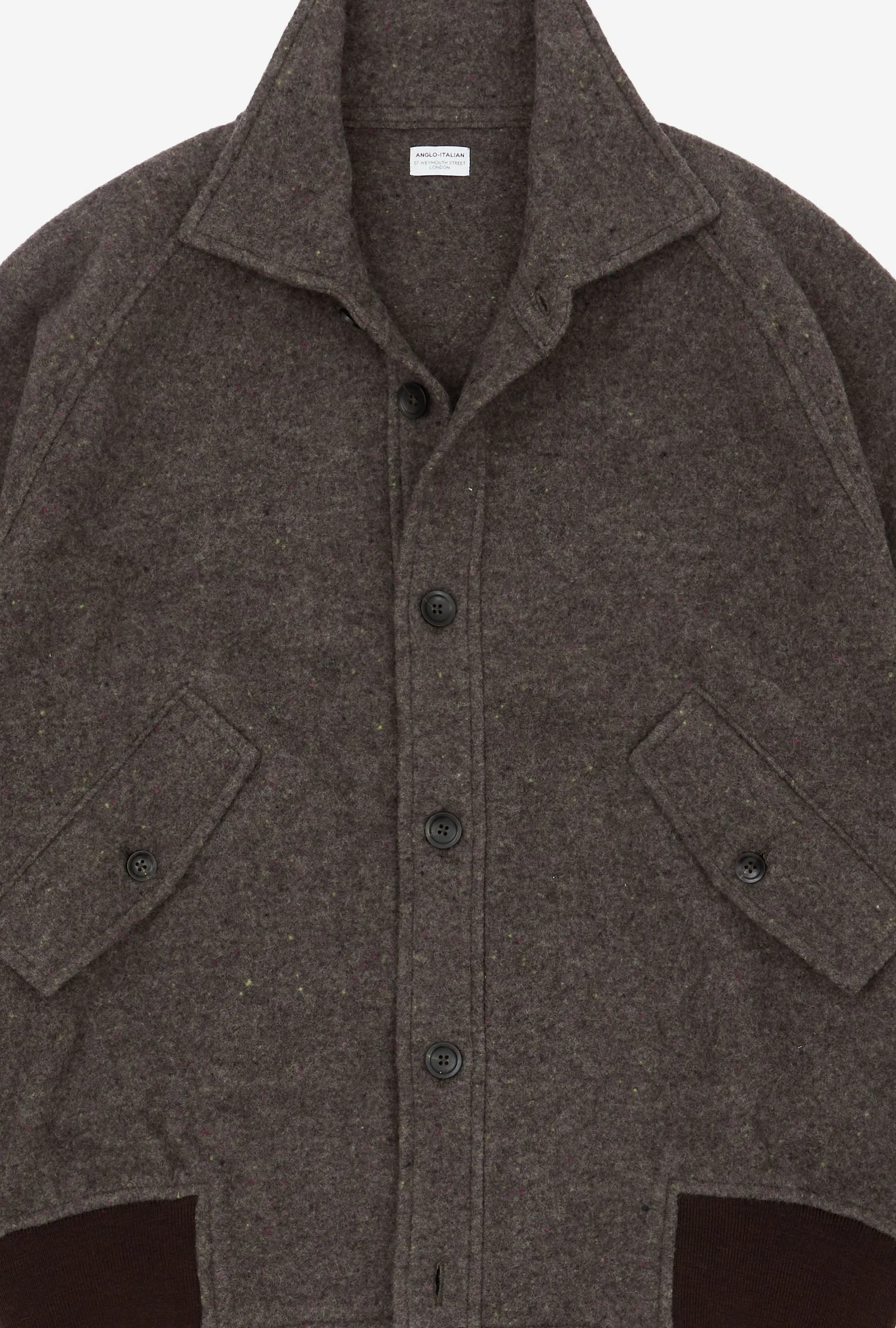 Knitted Bomber Wool Donegal Brown