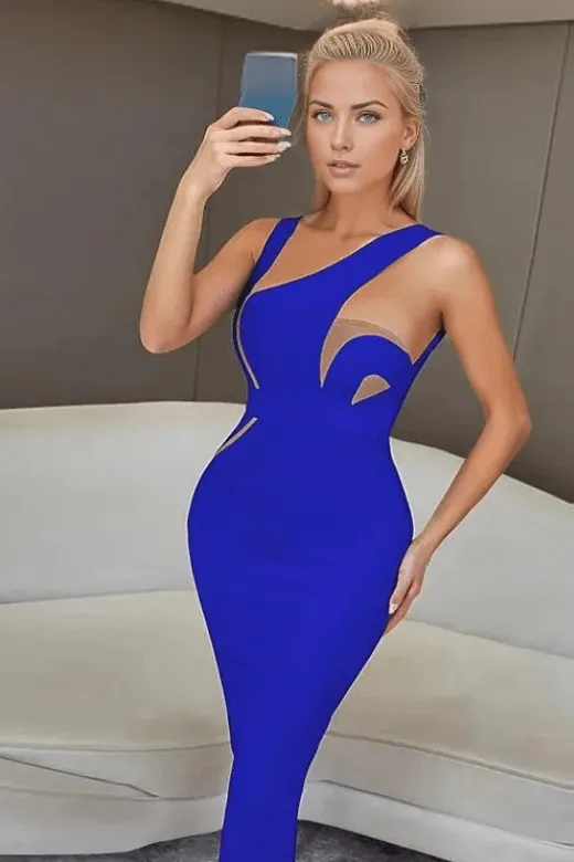 Kylie Bodycon Midi Dress - Royal Blue