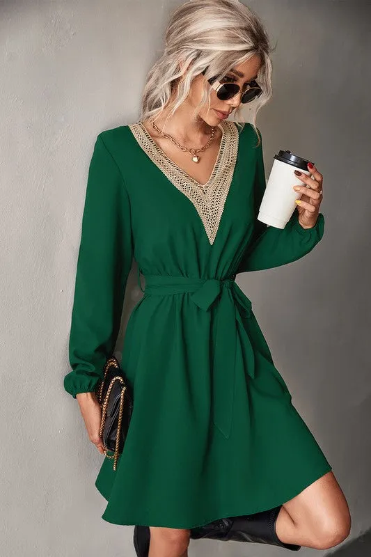 Long Sleeve V-Neck Dress *Online Only*