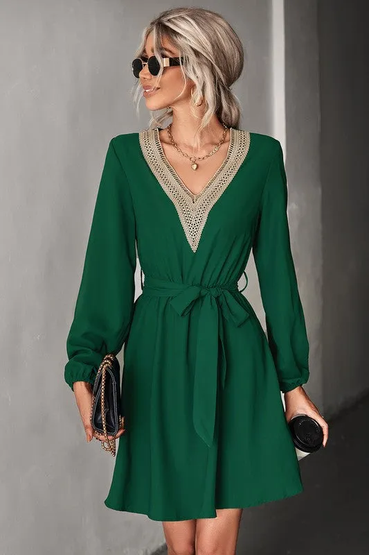 Long Sleeve V-Neck Dress *Online Only*