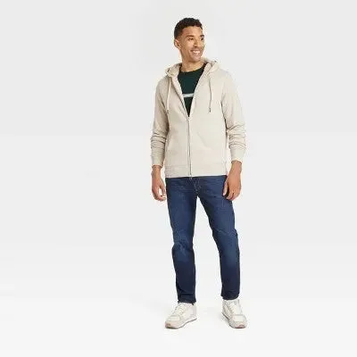 Men's High-Pile Fleece ined Hooded Zip-Up Sweatshirt - Goodfellow & Co™