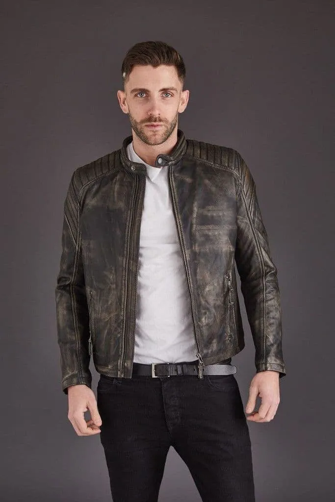 Men's Vintage Style Biker Leather Jacket