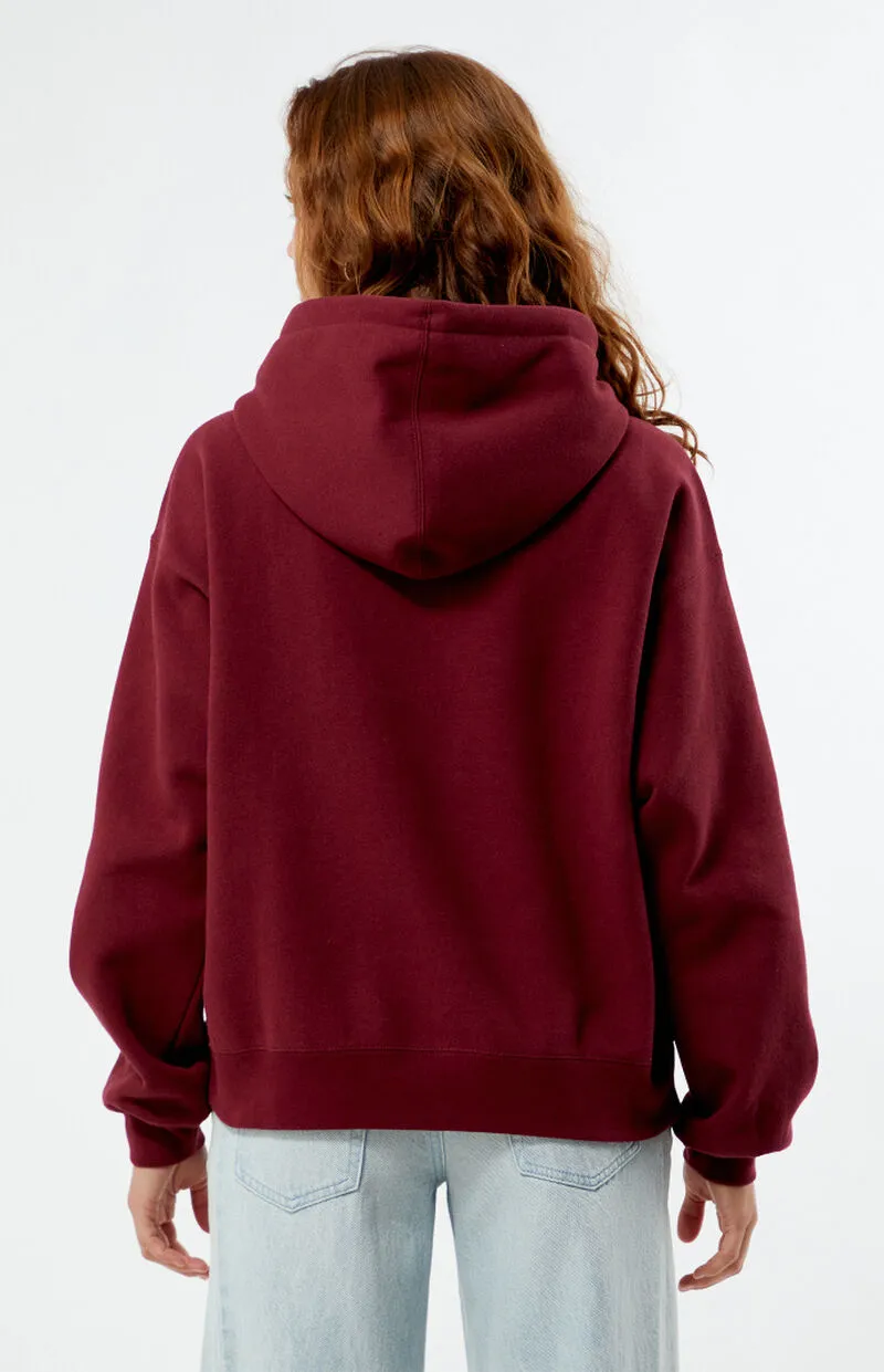 Obey CROSS STITCH COLLEGIATE HOOD - WINE