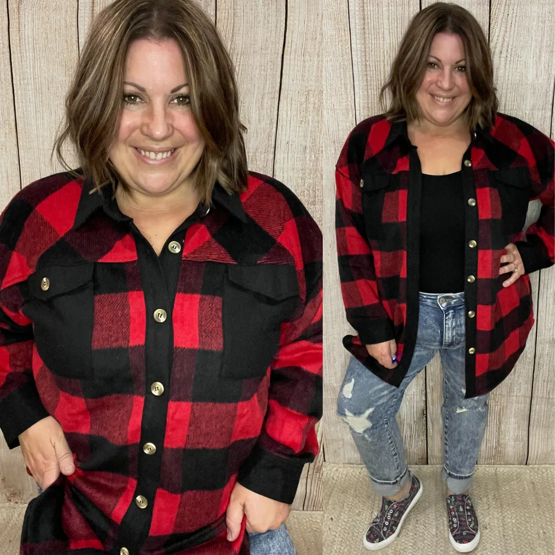 Oversized Buffalo Plaid Flannel Shacket