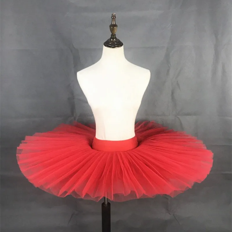 Professional Ballet Girls Practice  Pancake Tutu Skirts 6 Layers