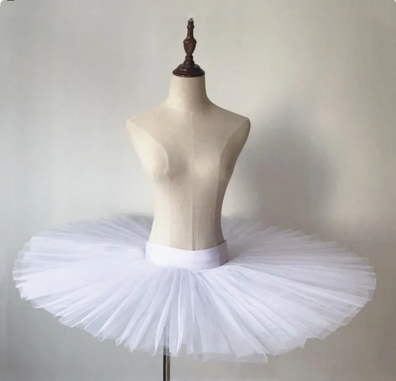 Professional Ballet Girls Practice  Pancake Tutu Skirts 6 Layers