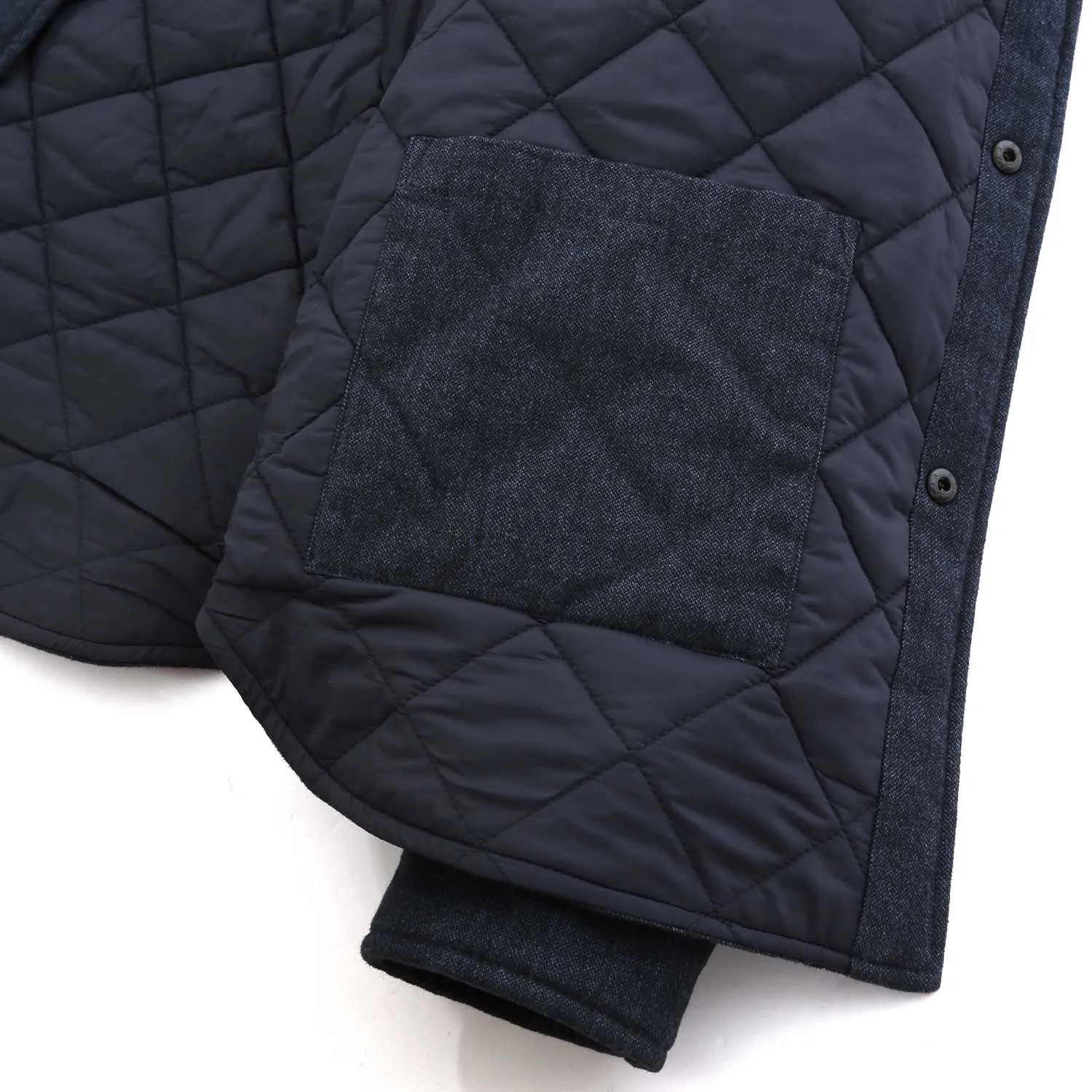 Remus Uomo Brayden Quilted Shacket in Navy