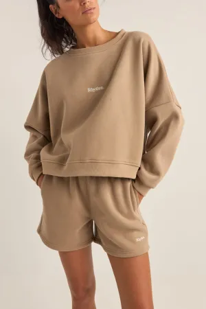 Rhythm Logo Crew Neck Fleece - TAUPE