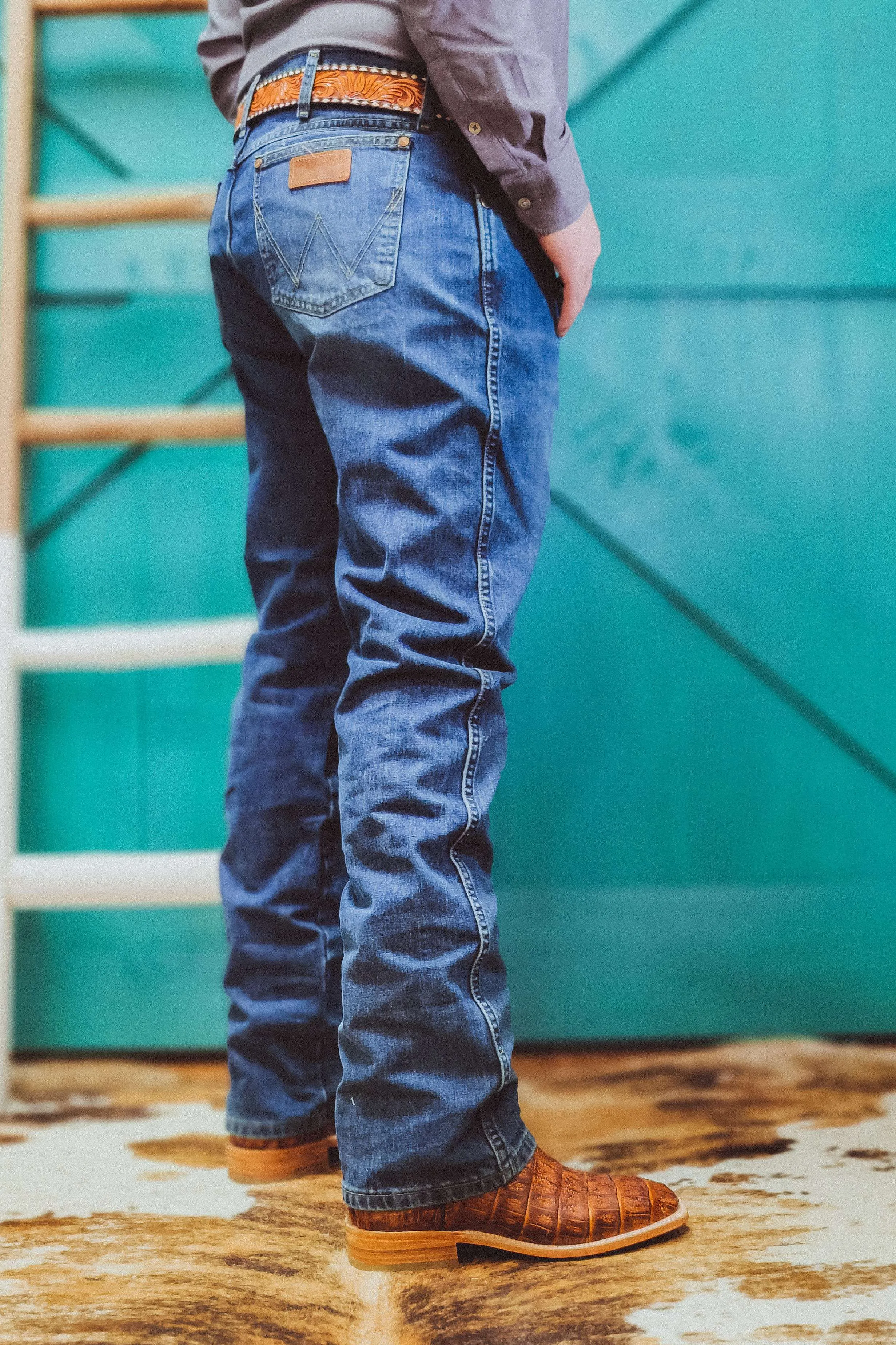 River Wash Slim Boot Jeans by Wrangler