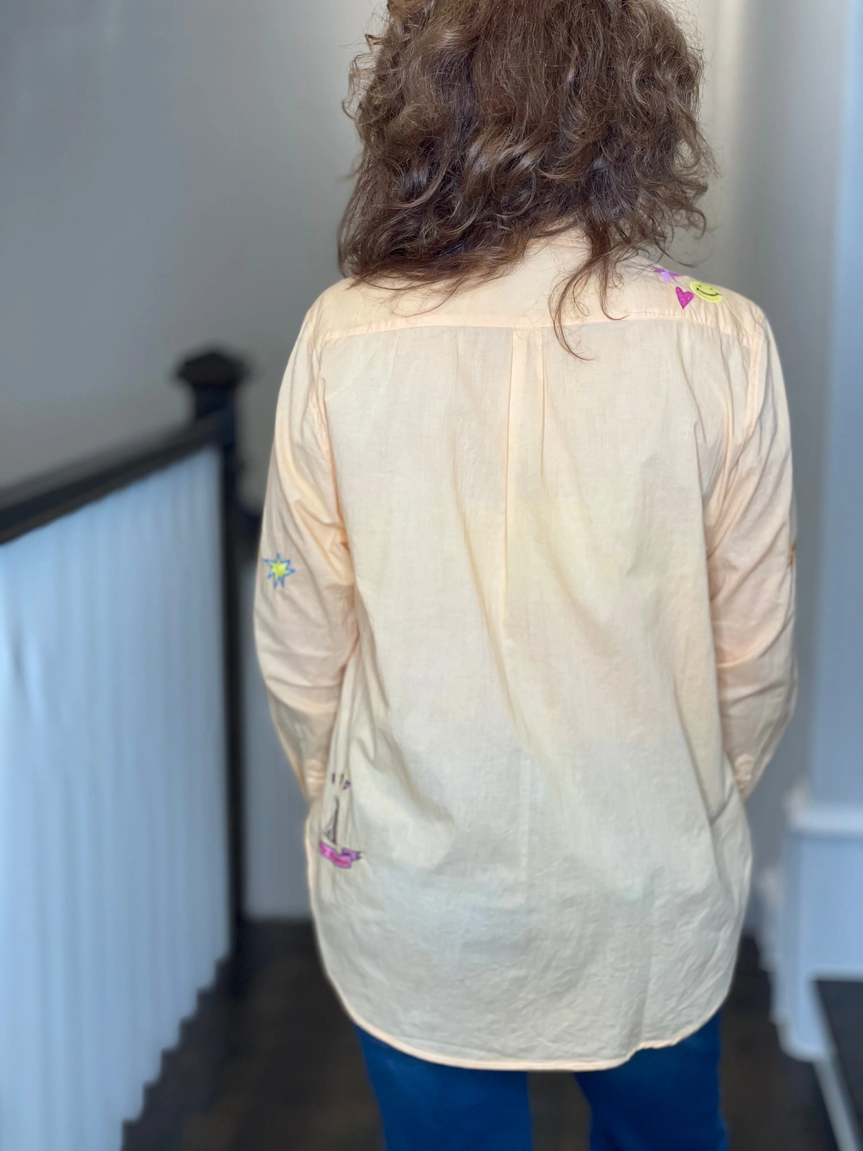 Romi Basha Orange Peony Shirt