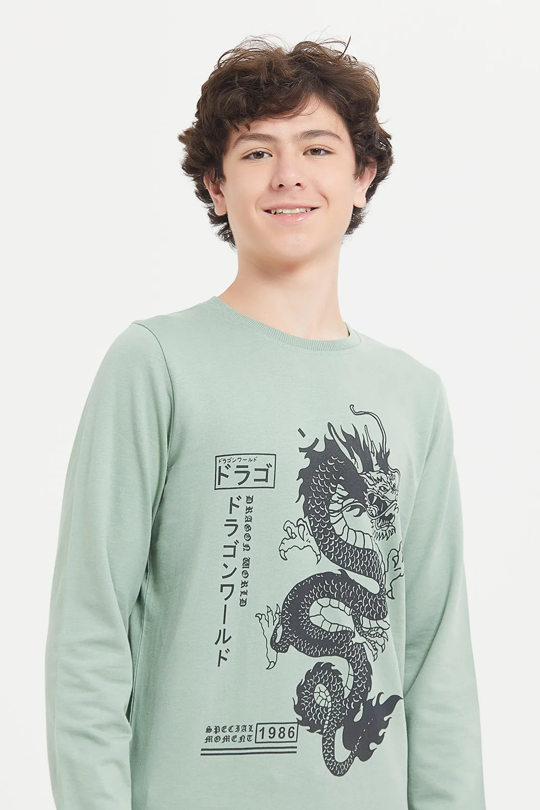 Senior Boys Mint Gamer Printed Sweatshirt