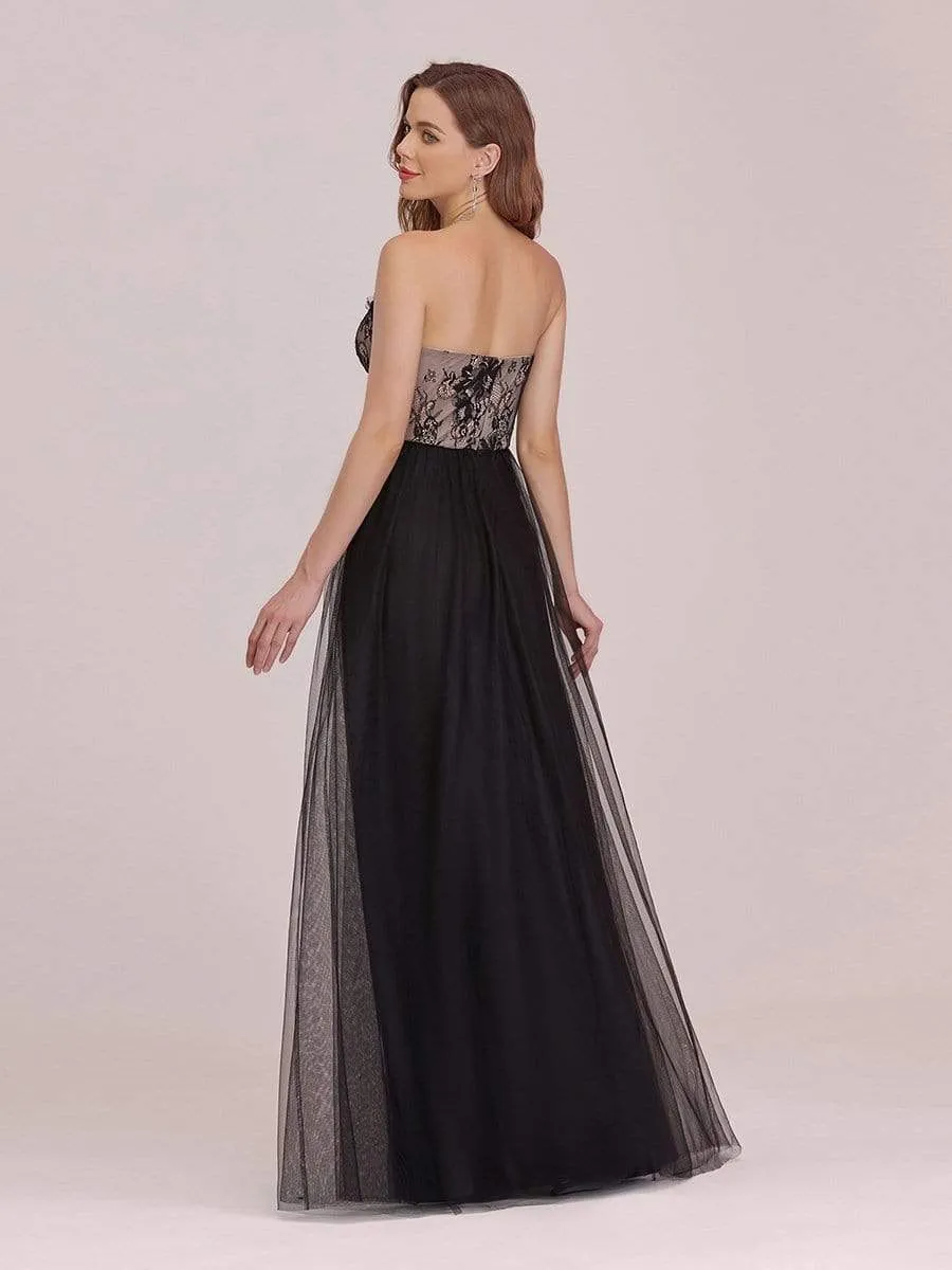 Sexy Off Shoulder Tulle Formal Evening Dresses with Lace