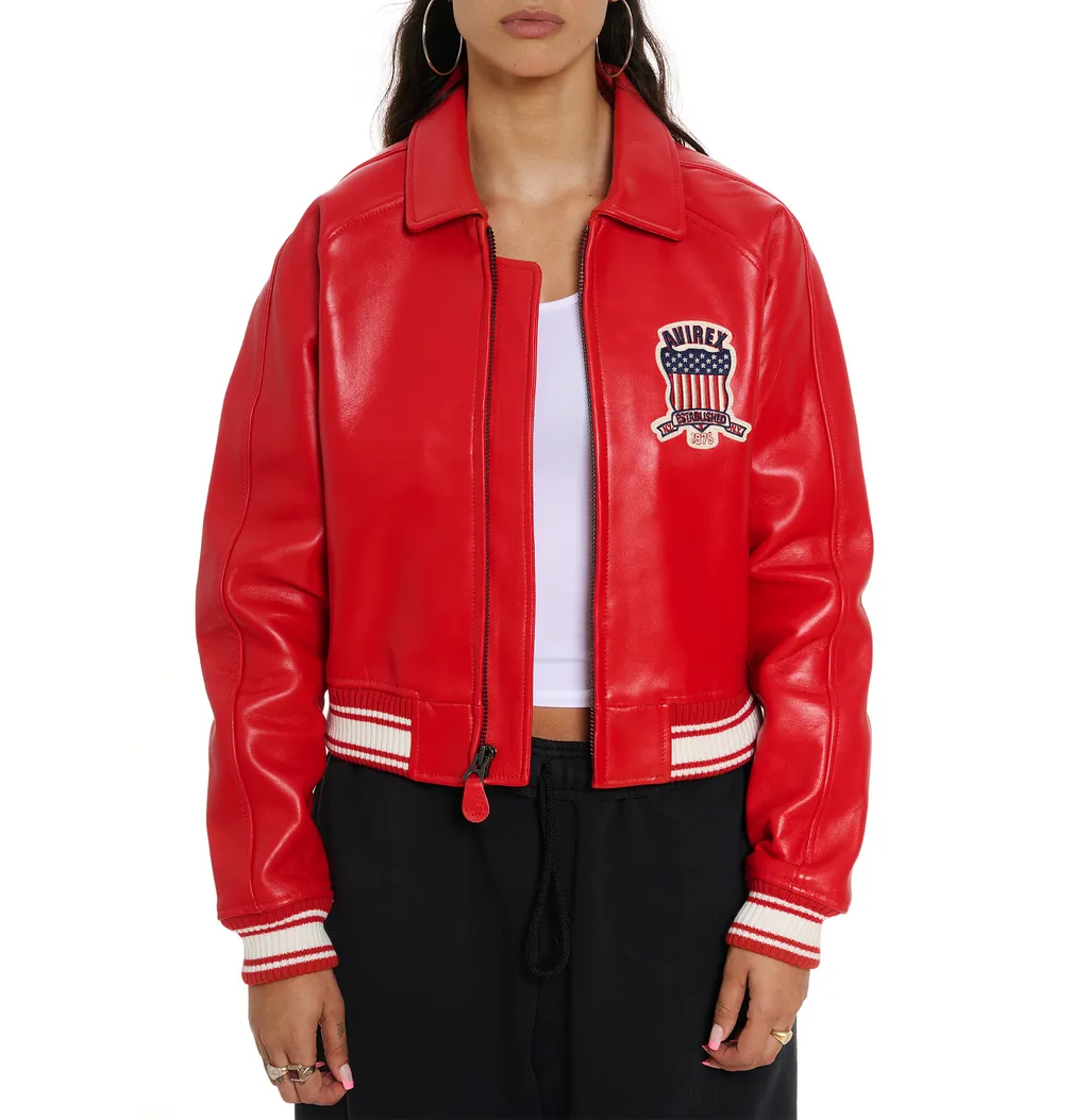 Shop Best High Quality Fashion Bomber Style Salvage Red Avirex Jackets