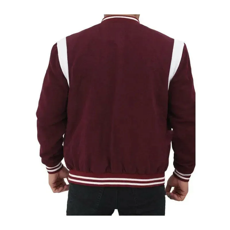 Shop Best Style Jesse Maroon and White Letterman Jacket For Sale