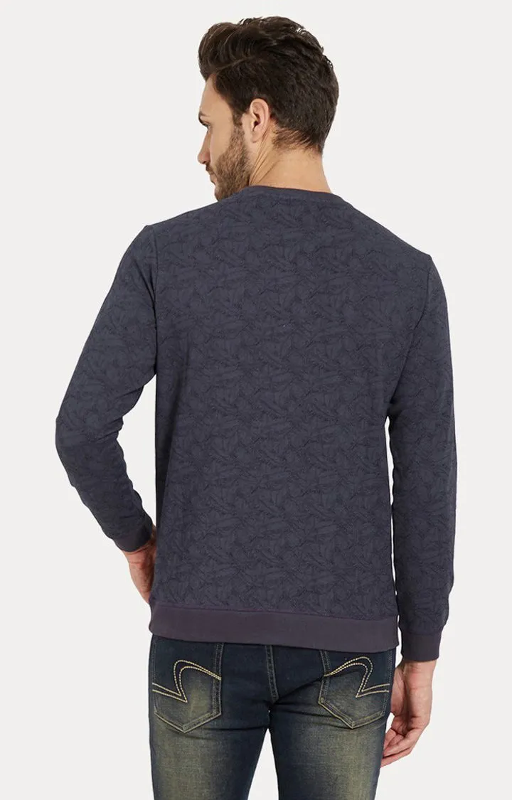 Spykar Grey Printed Slim Fit Sweatshirt