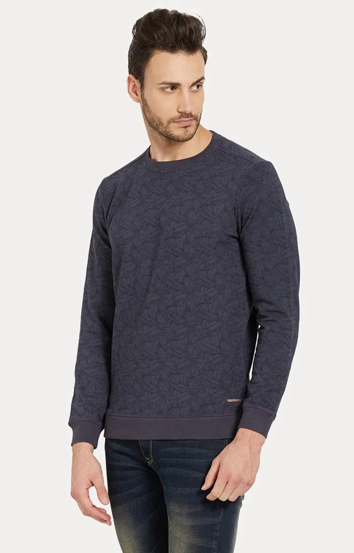 Spykar Grey Printed Slim Fit Sweatshirt