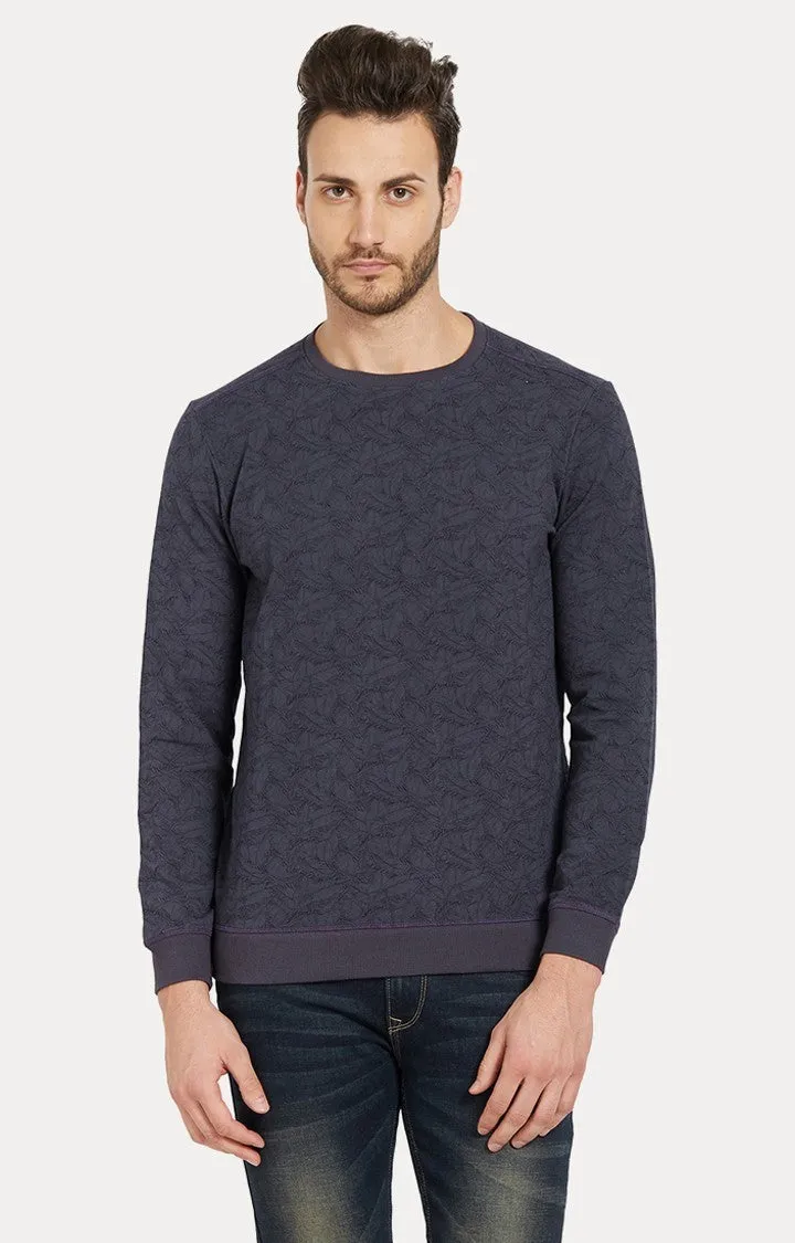 Spykar Grey Printed Slim Fit Sweatshirt