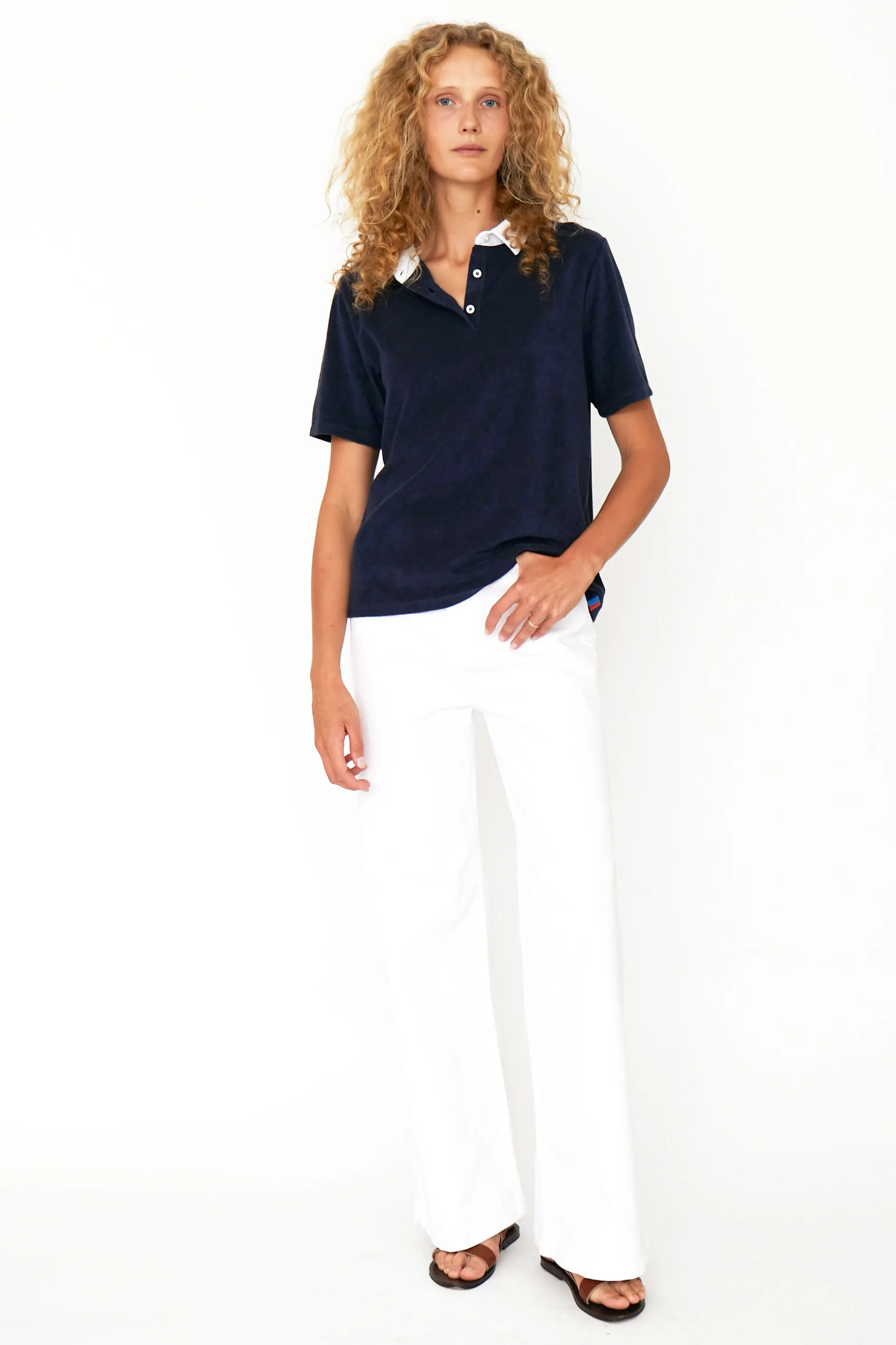 The Women's Terry Polo - Navy