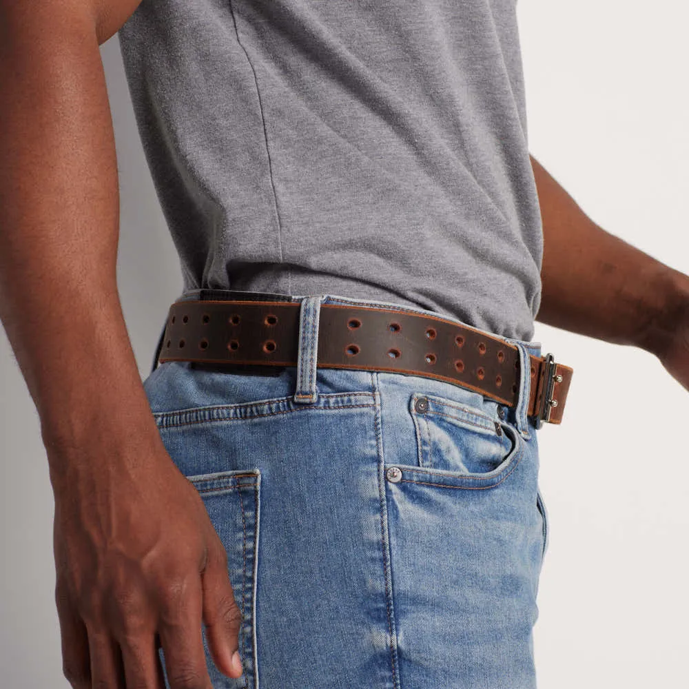 The Woodstock Double Prong Retro Style Jean Belt - 1.5"