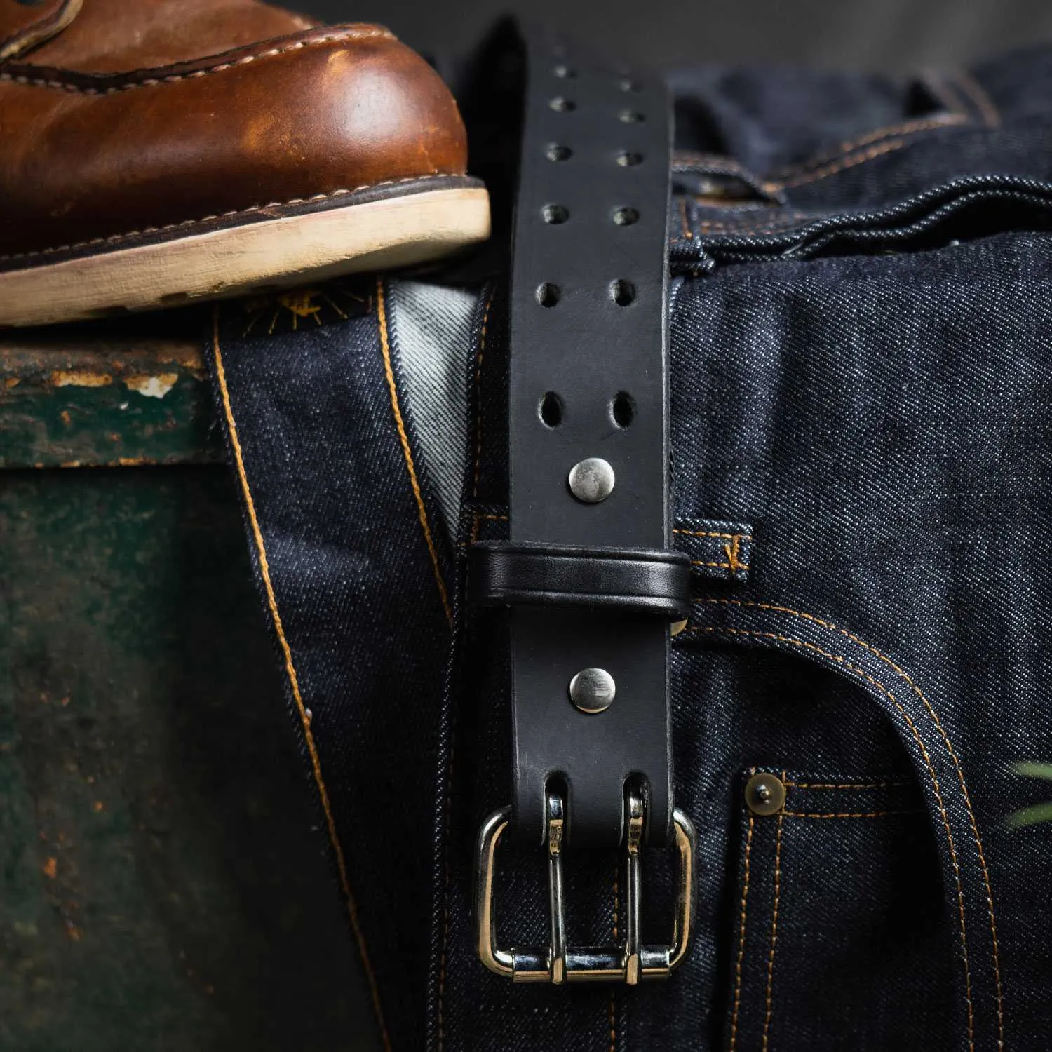 The Woodstock Double Prong Retro Style Jean Belt - 1.5"