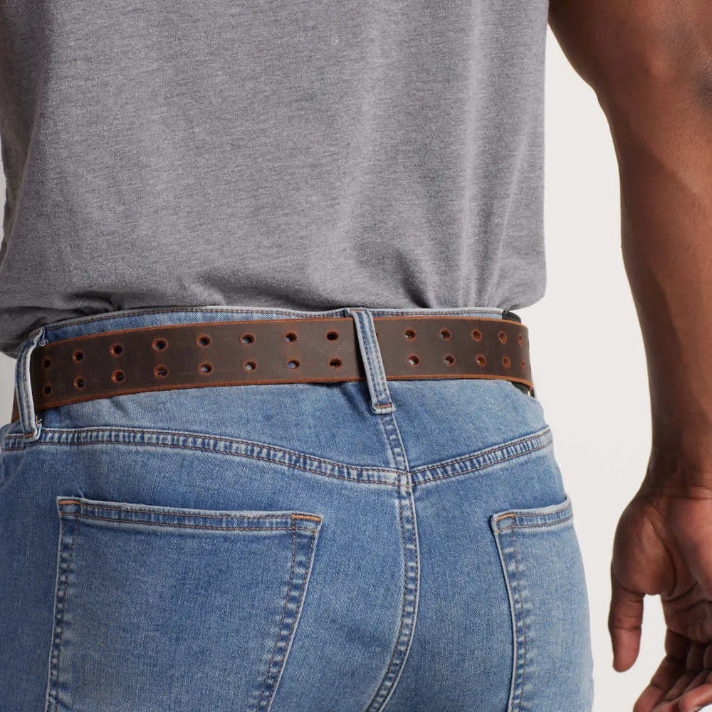 The Woodstock Double Prong Retro Style Jean Belt - 1.5"