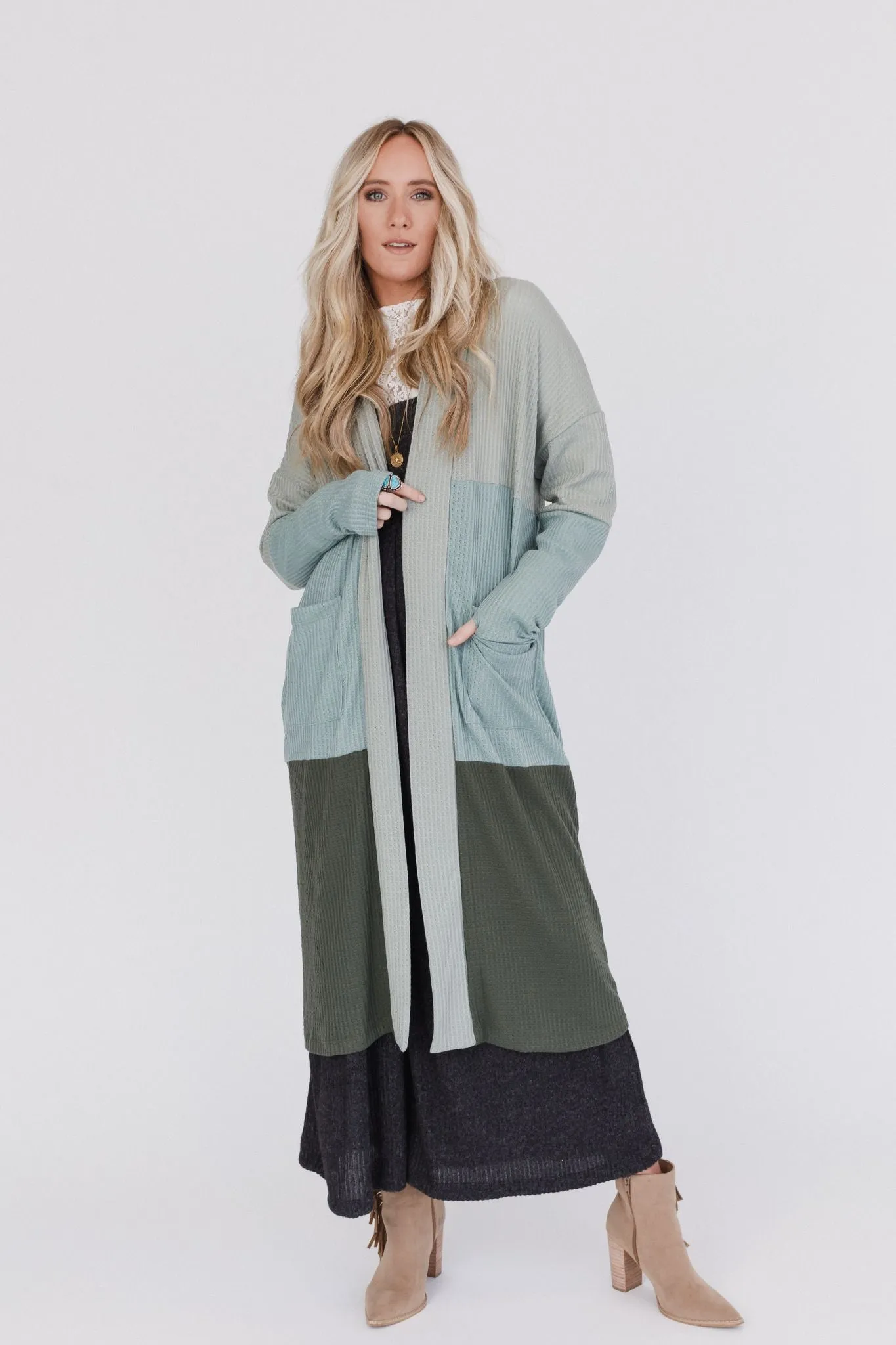 Triple Charm Cardigan - Sage Sea Foam Olive New