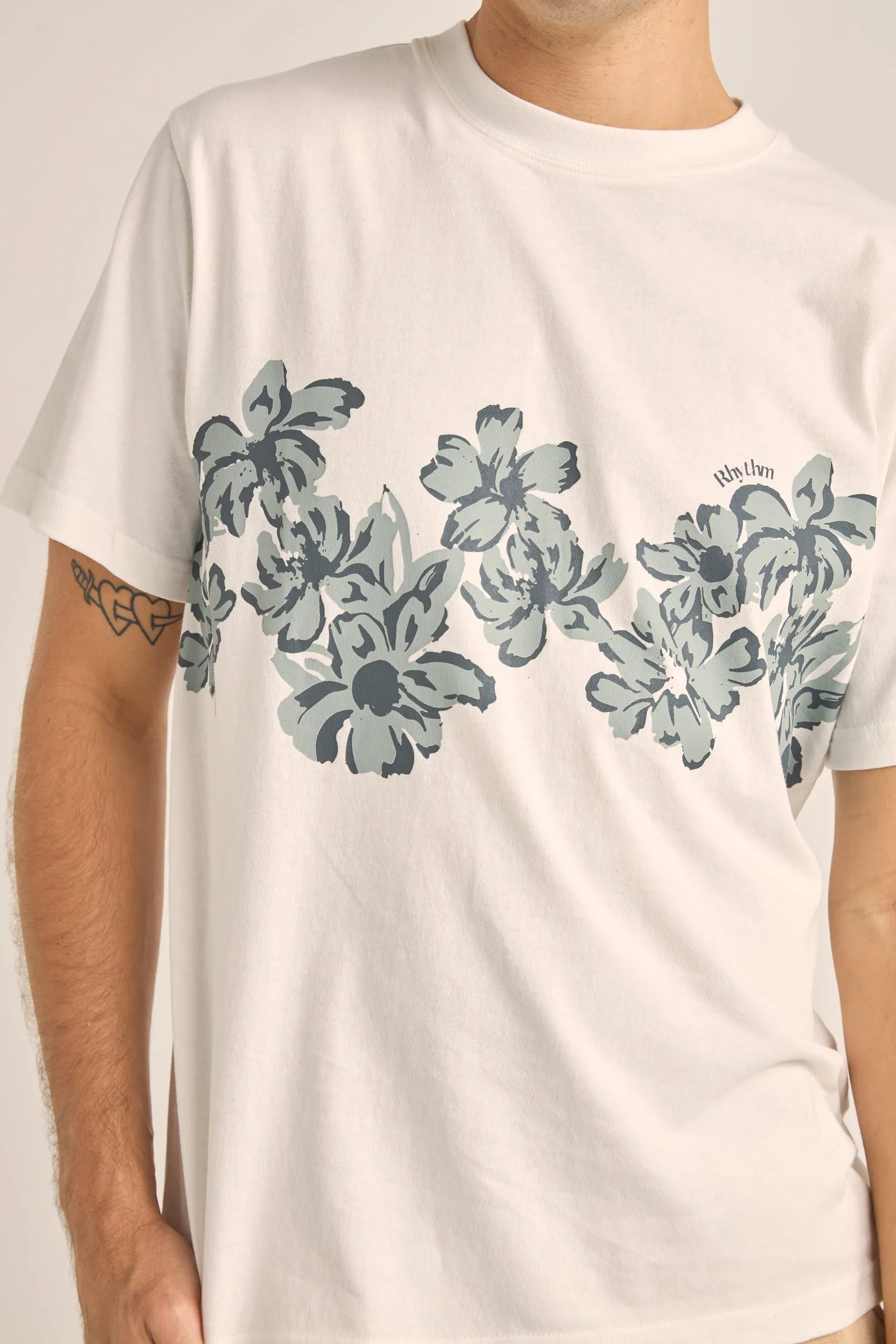 Vacation Floral Ss T Shirt Vintage White